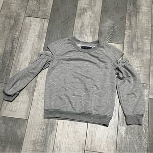 Nordstrom Weavers Gray Distress Cut Iut Crew Neck Sweatshirt Large